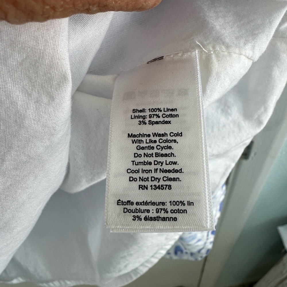 Vineyard Vines painted blue and white rattan print dress size 16 EUC msrp $98 - Picture 7 of 11